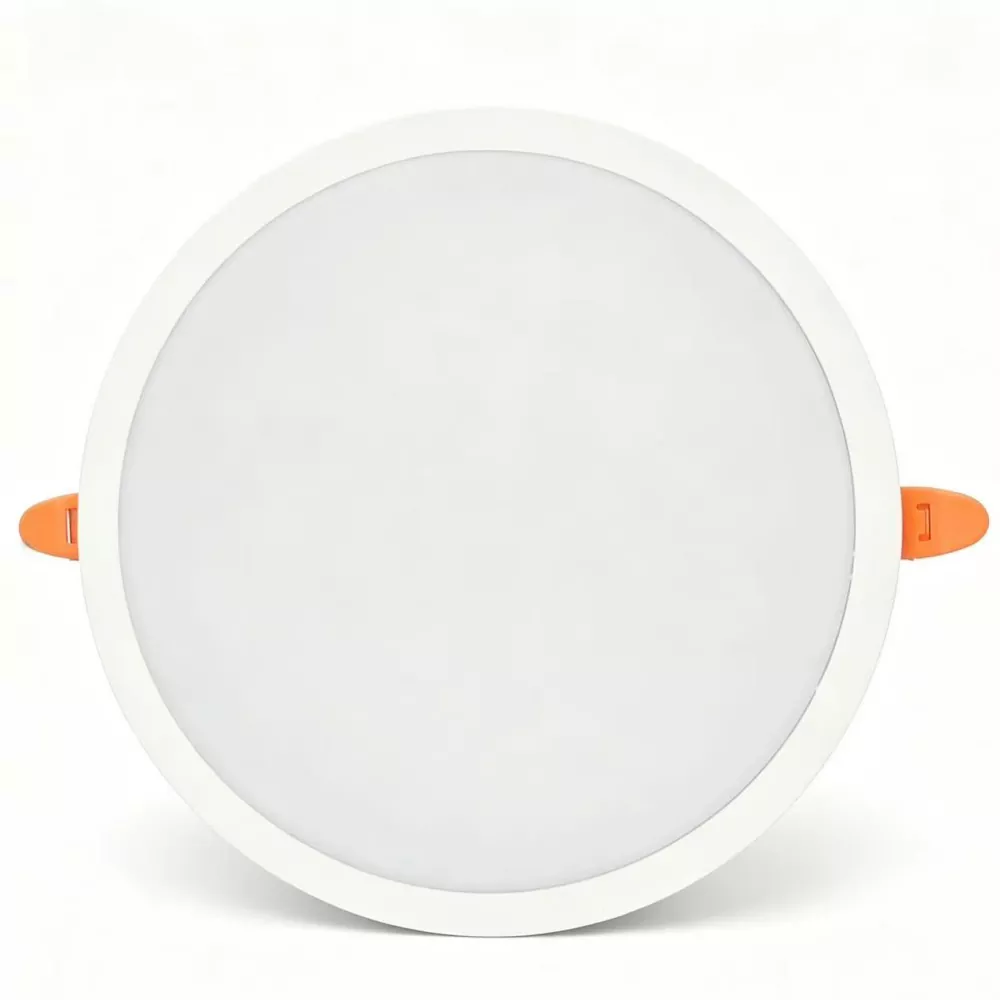Front and side illuminated panel light (blue edge)