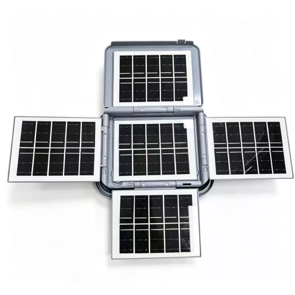 Polygonal Folding Solar Handheld Small Panel Light (Grey)