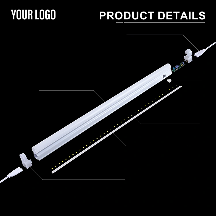 T5 Double Side 2ft 4ft 10W 18W 36W 6500K LED Tube Light SKD